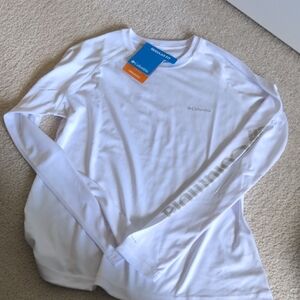Columbia White Performance Long Sleeve Shirt